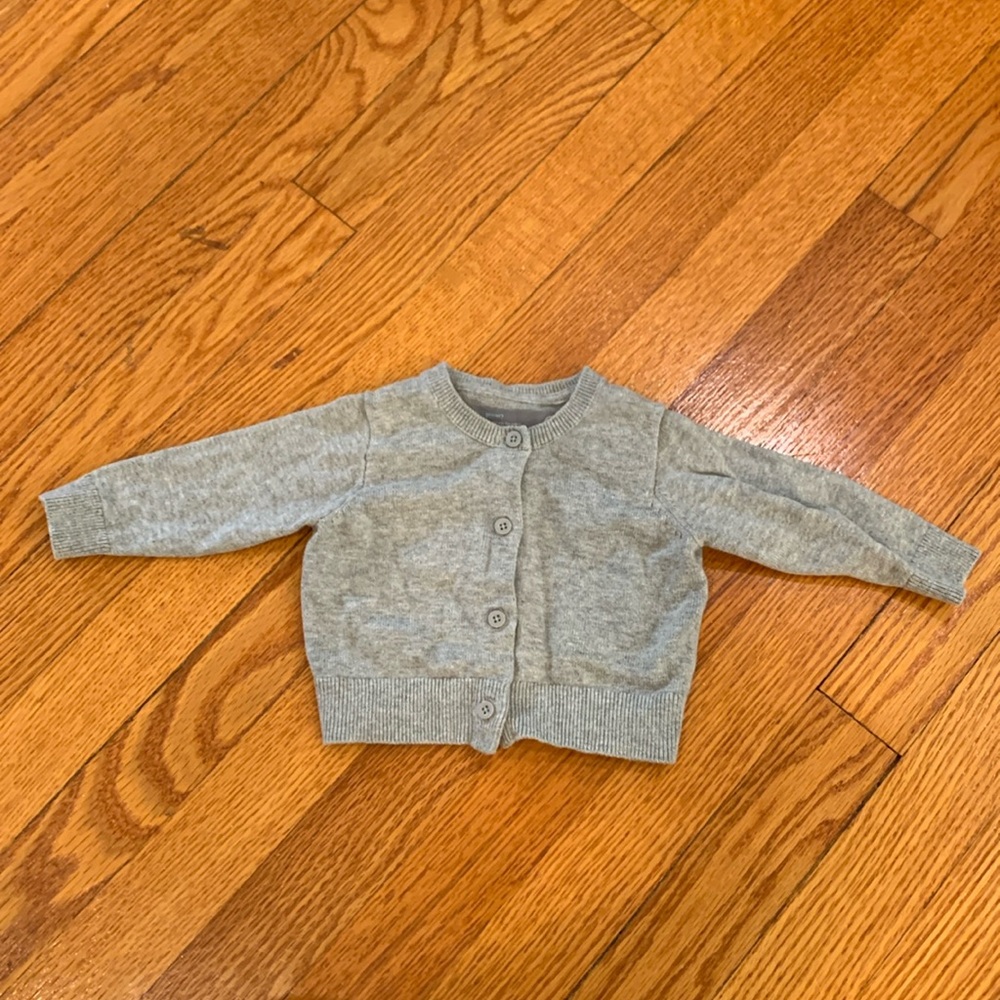Primary Gray Cardigan 3-6 months Like new